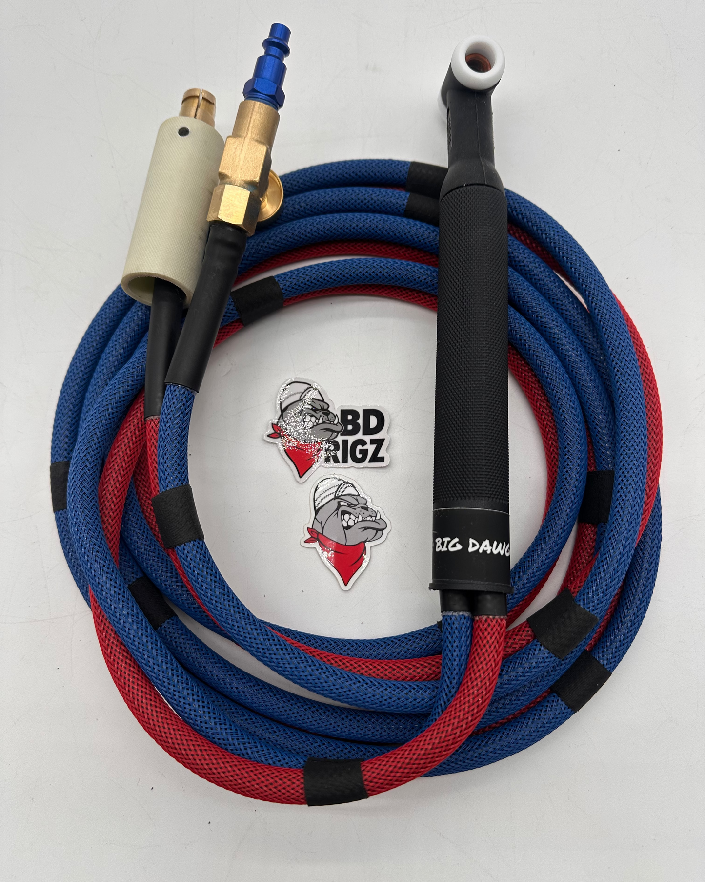 Big Dawg Tig Rig Double Hose 200 AMP - Red / Blue (No Swivel)
