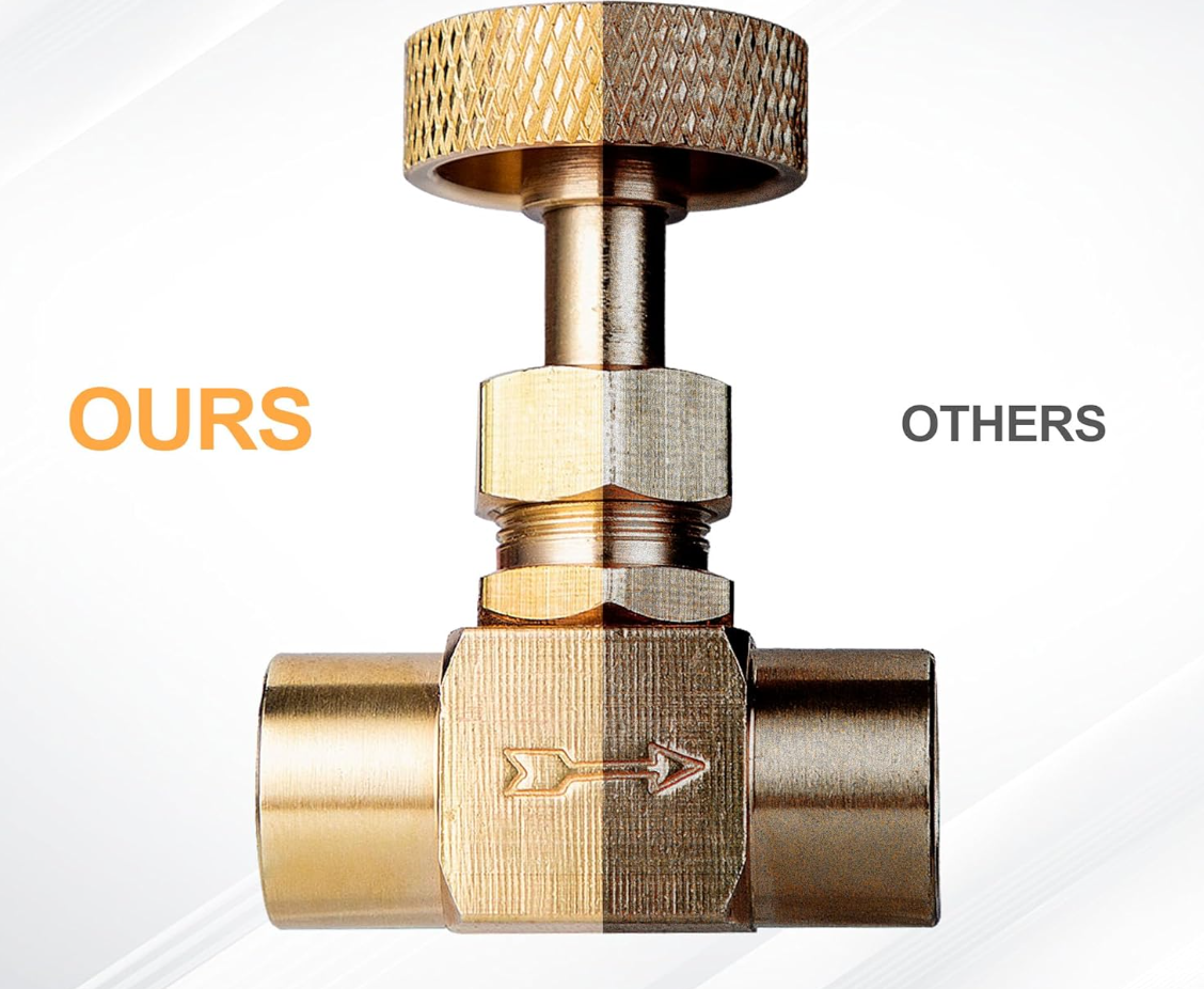 TXMade Needle Valve 1/4 NPT Female X Female (Tig Rig)