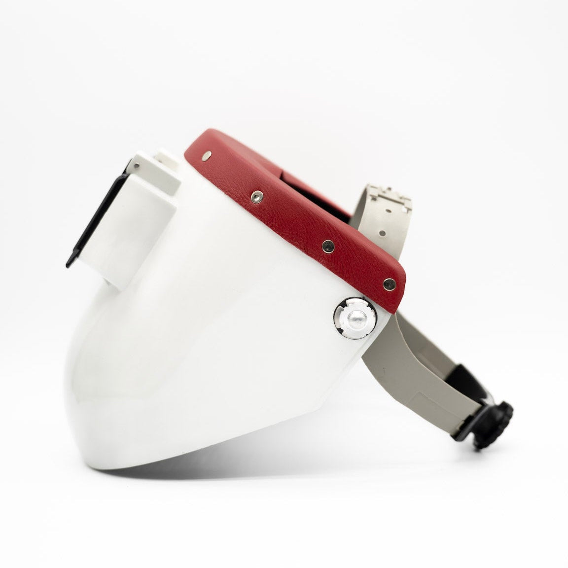 Tiger Scoop - White On Red Leather