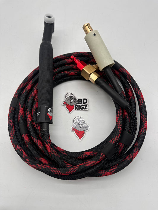 Big Dawg Tig Rig Double Hose 200 AMP - Red Checkers (No Swivel)