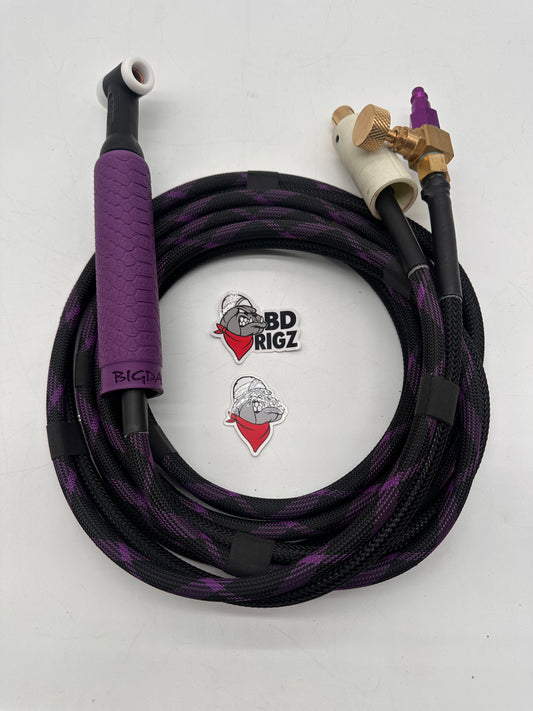 Big Dawg Tig Rig Double Hose 200 AMP - Purple Checkers (No Swivel)