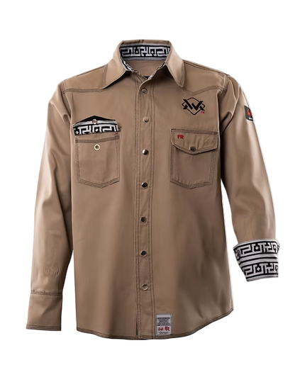 The Welding Magician Khaki Aztec FR Shirt