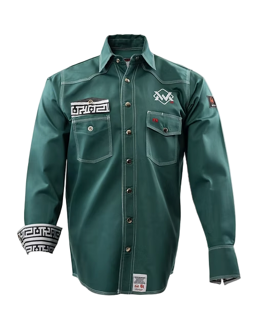 The Welding Magician Aztec Green FR Shirt