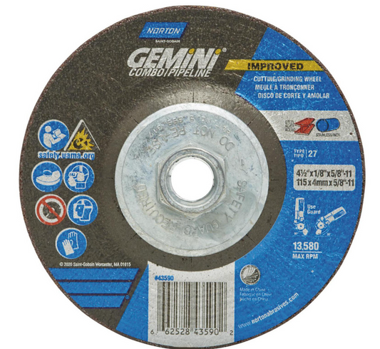 Gemini Disc 4-1/2" x 1/8" x 5/8-11