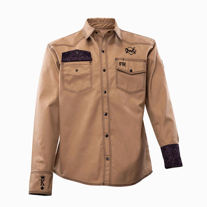 The Welding Magician Khaki / Purple FR Shirt