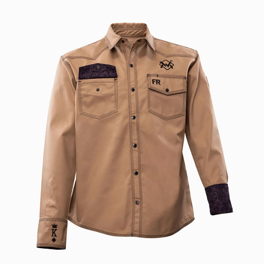 The Welding Magician Khaki / Purple FR Shirt